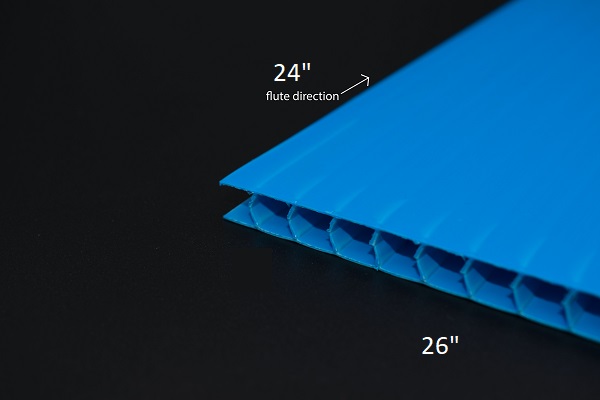 3mm 26x24IN LIGHT BLUE CORRUGATED POLYPRO